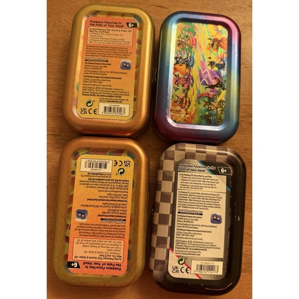 Lot Of (4) Pokemon TCG Mini‎ Tins Empty. Tins Only